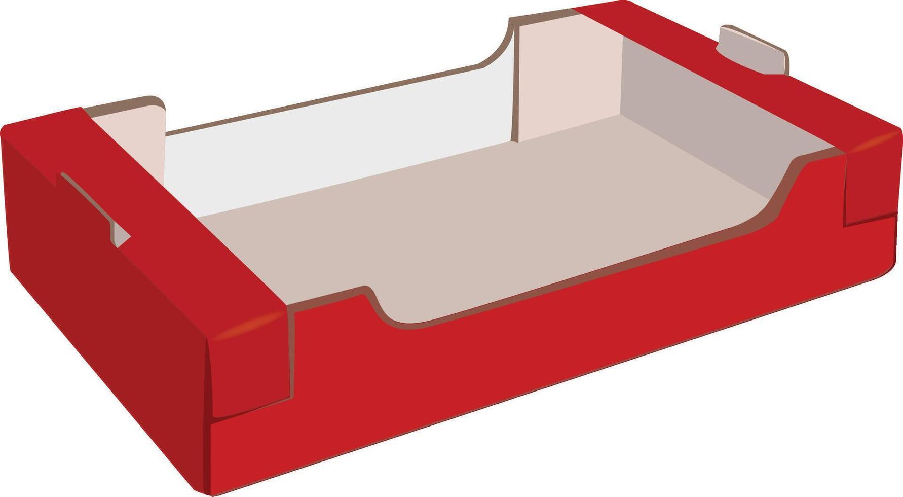 Empty cardboard tray is waiting to be filled vector