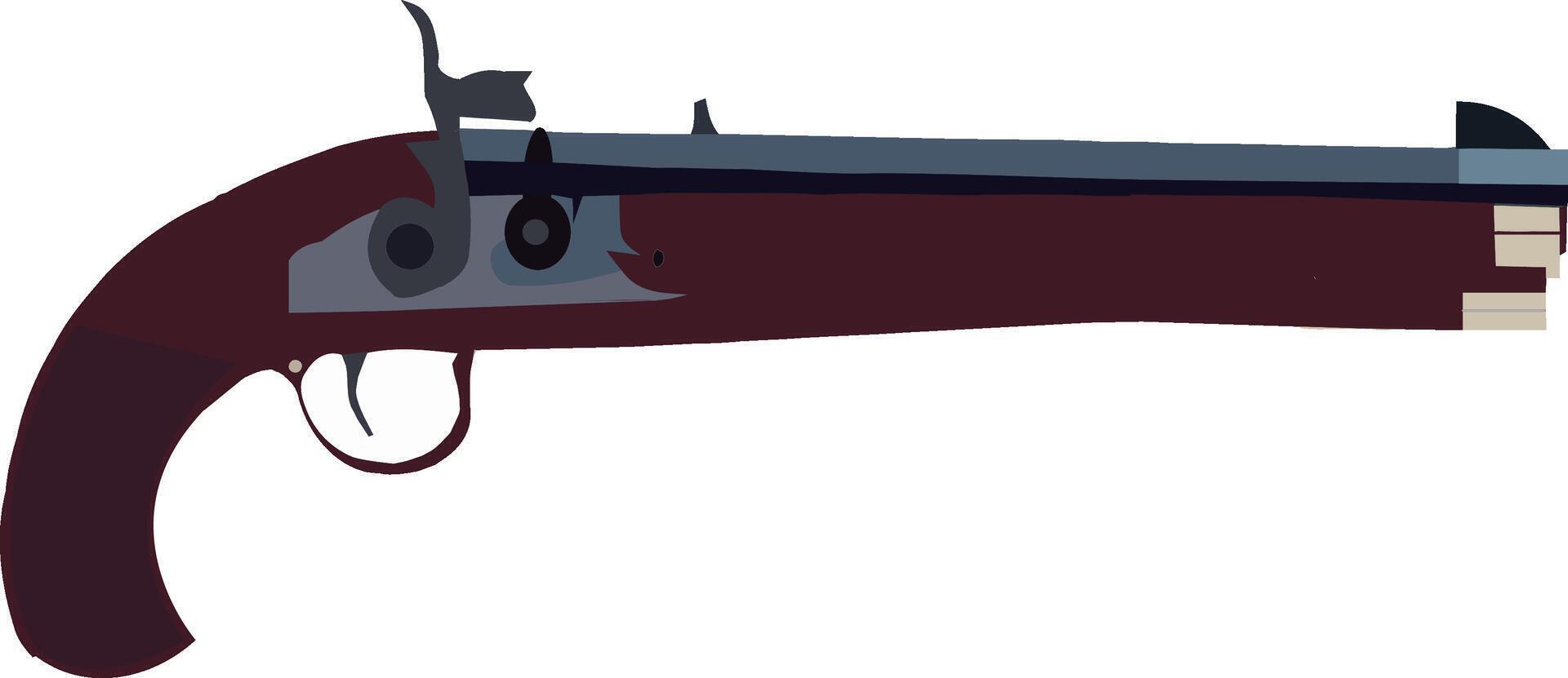 Flintlock pistol isolated on white background vector