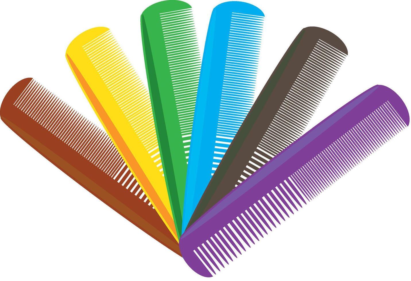 Colorful combs forming a circle on white background vector