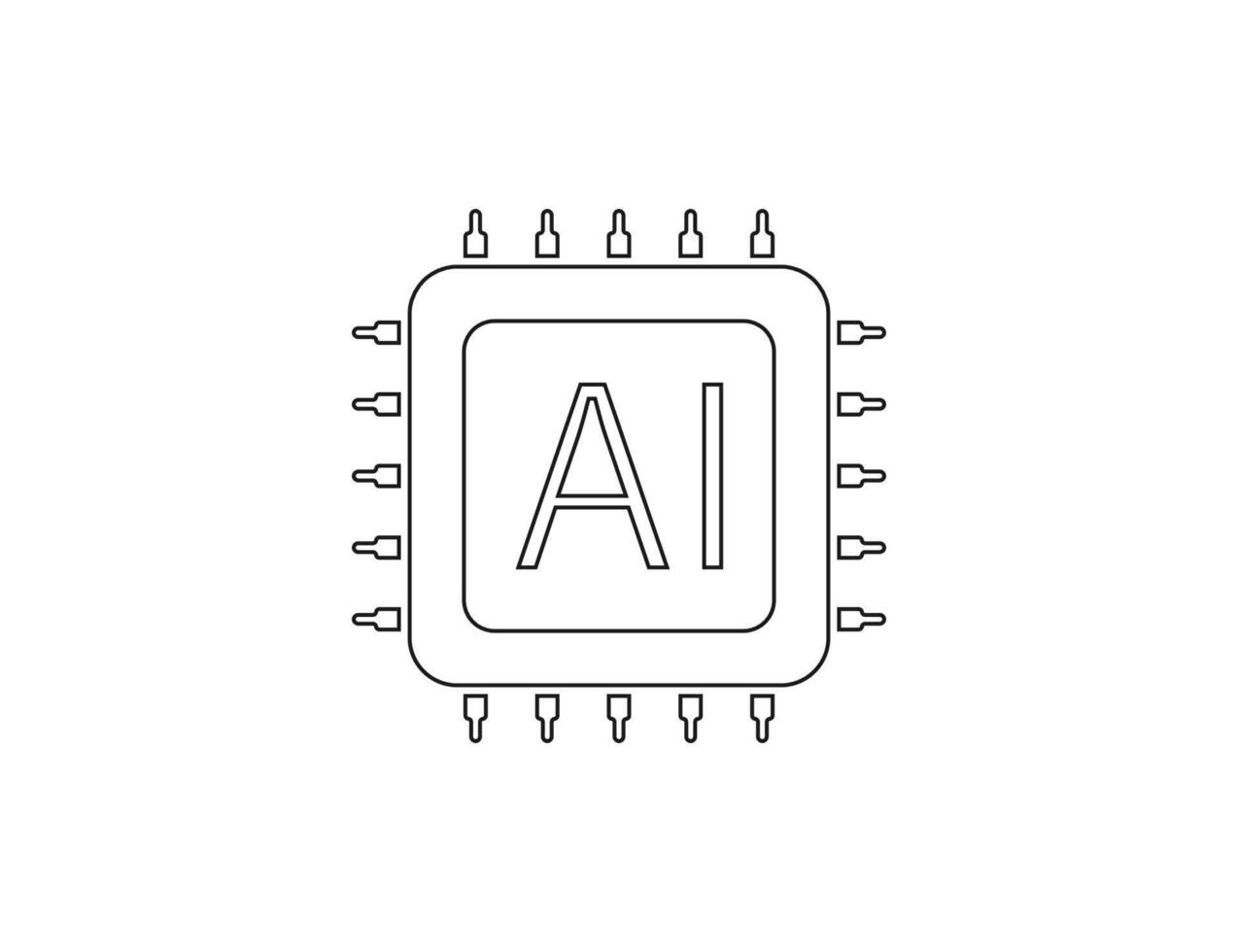 Ai, artificial intelligence icon. illustration. vector