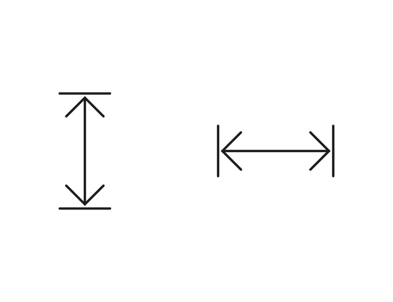 Arrows, height, width, dimensions icon. illustration. vector