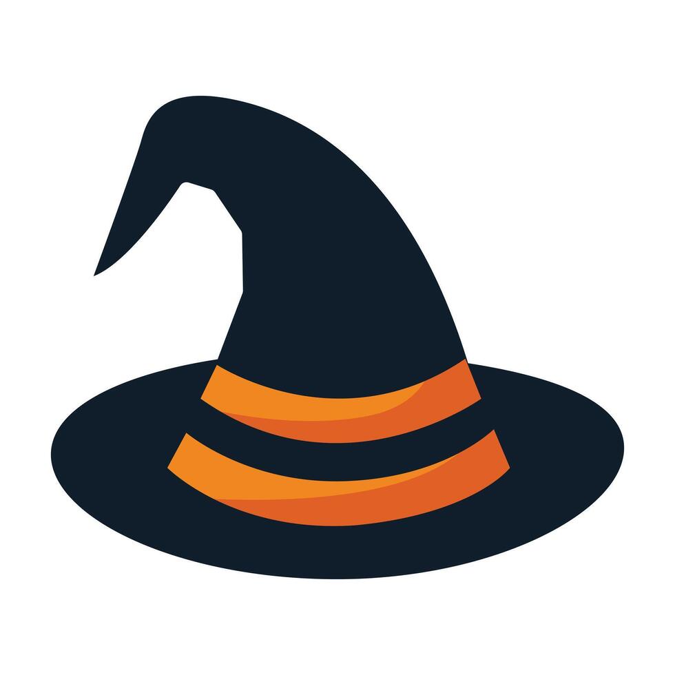A black and orange witch hat on a white background vector