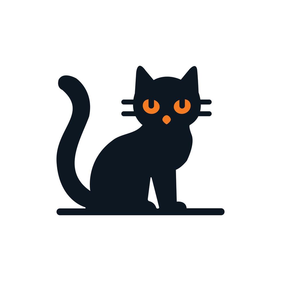 Black cat icon on white background vector