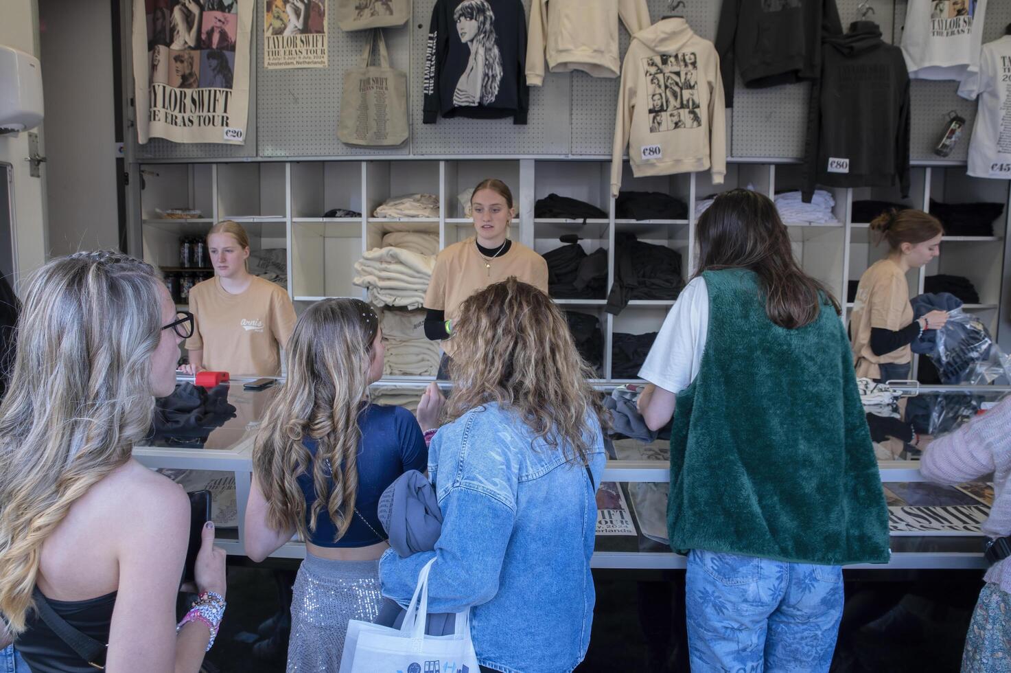 Buying Merchandising For The Shows Of Taylor Swift At Amsterdam The Netherlands 4-7-2024 photo