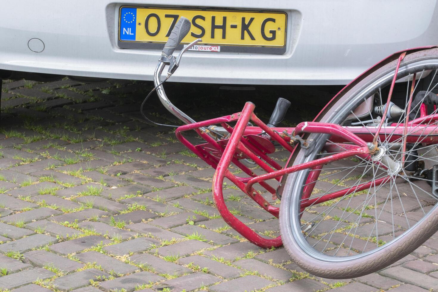 Bicycle Hit By A Car At Amsterdam The Netherlands 29-5-2023 photo