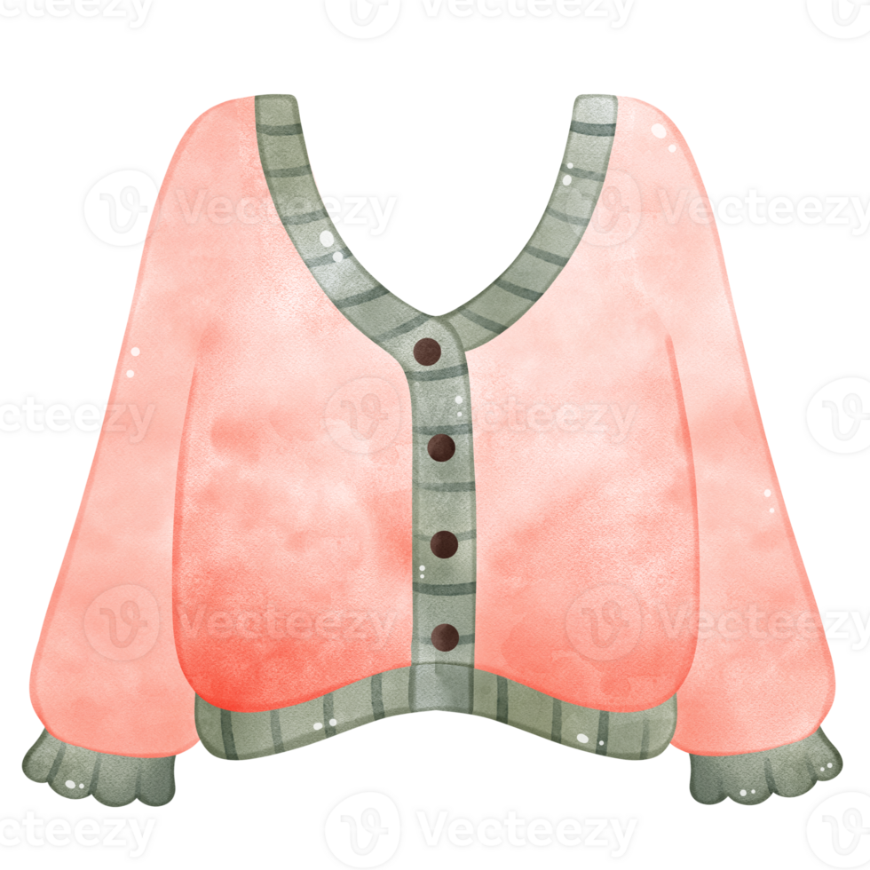 Illustration of a cute pink cardigan png