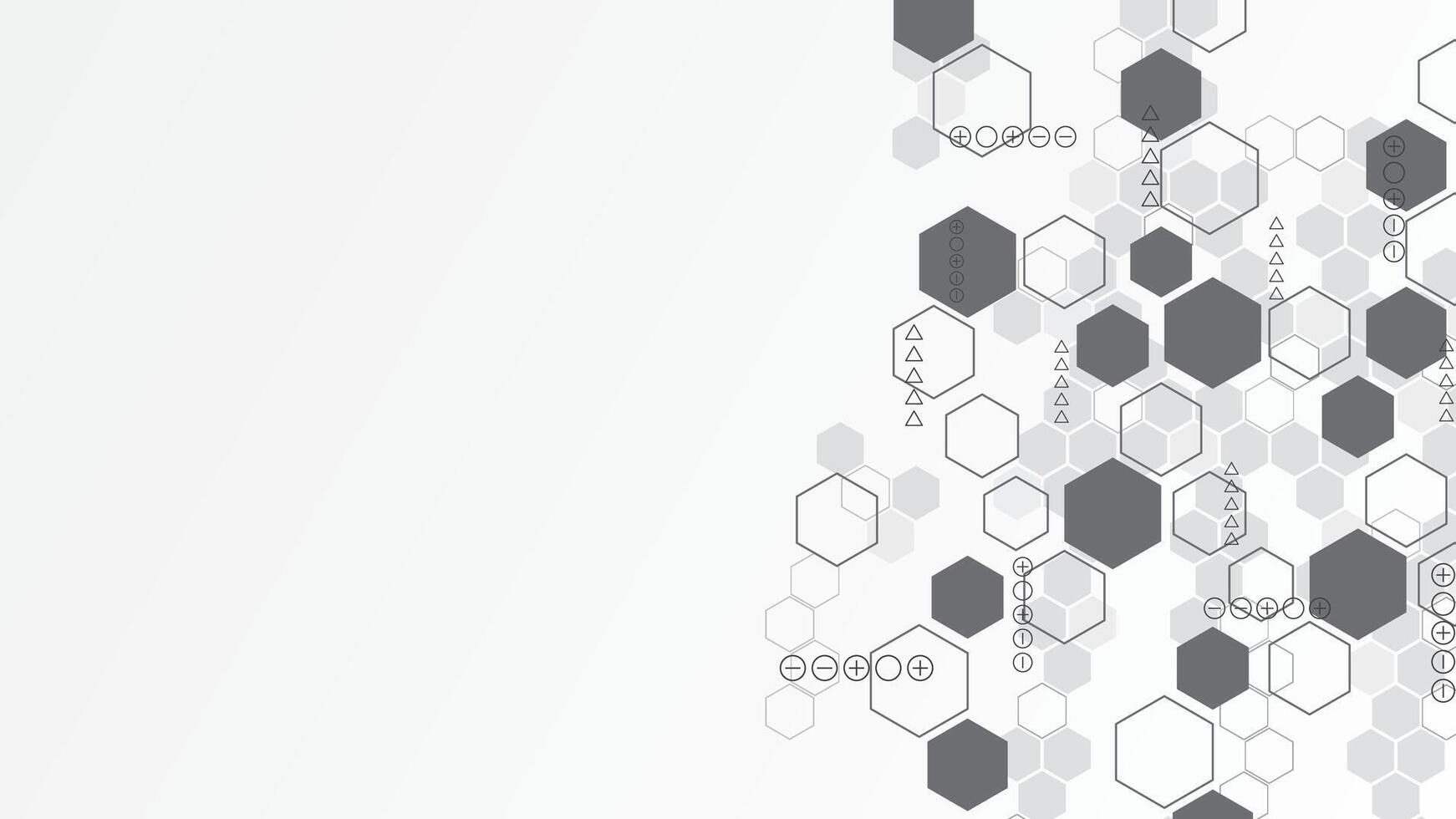 Digital technology background. Abstract hexagons background with black lines and dots. vector