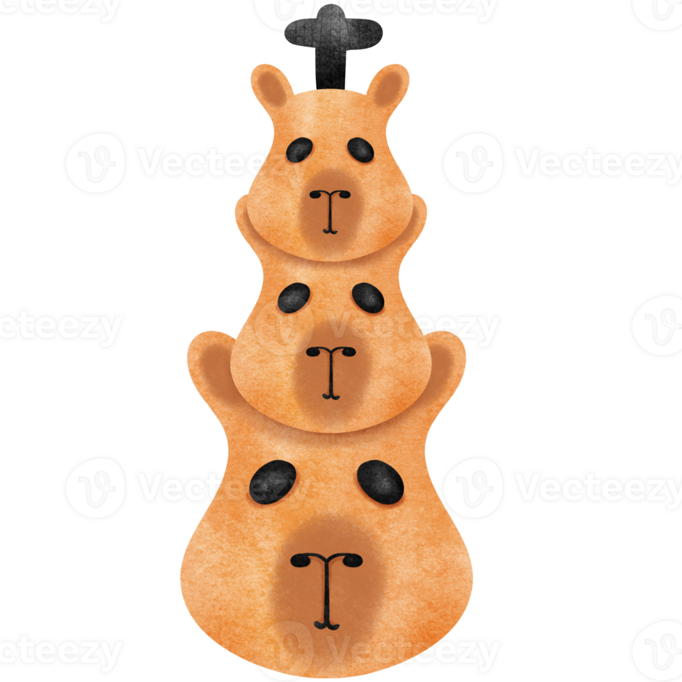 a capybara with three heads and a cross on it png