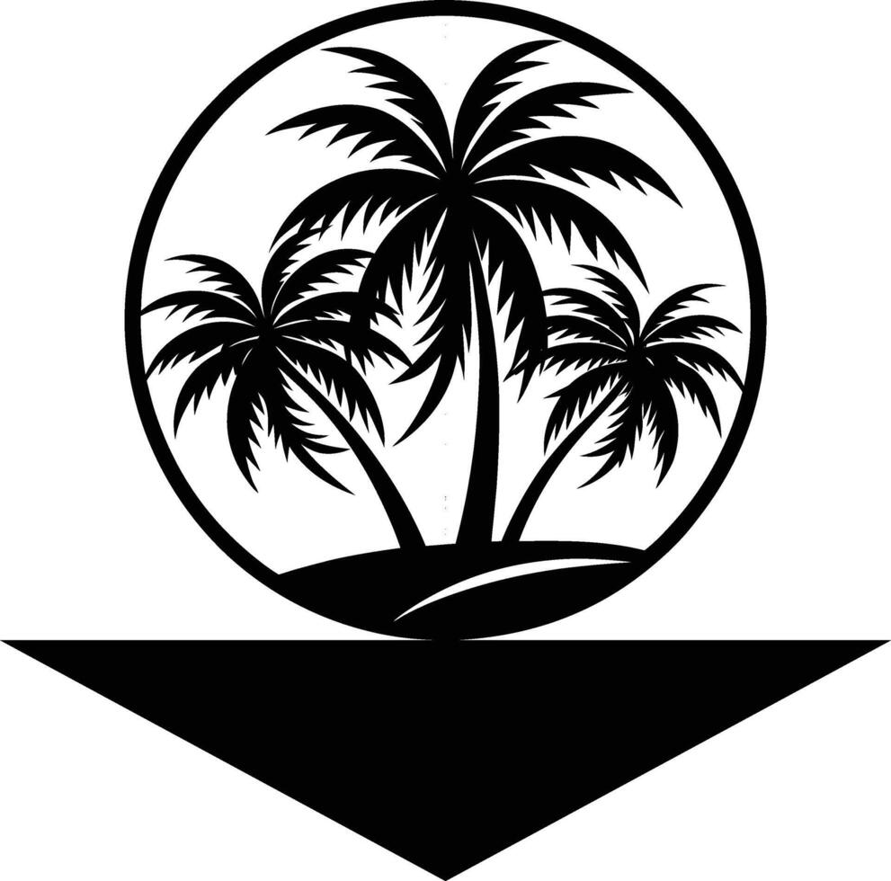 Tropical Palm Trees Logo Icon vector