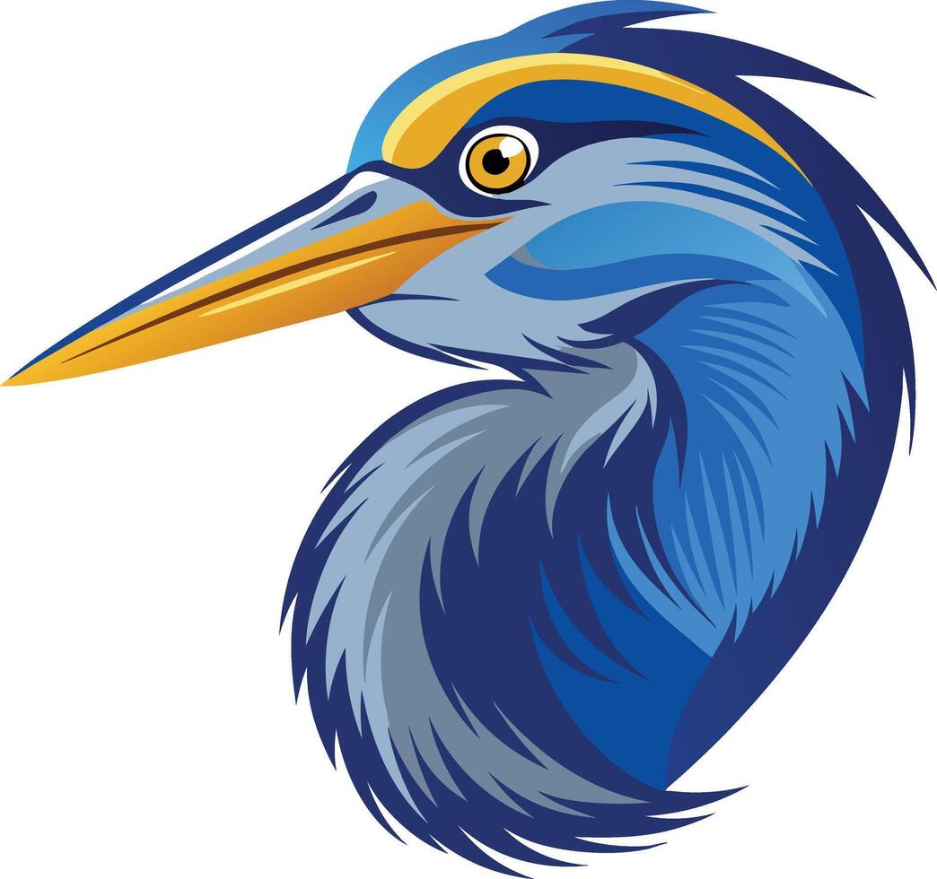 Blue heron head icon vector