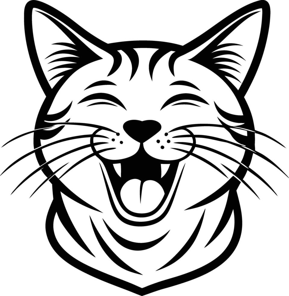 A drawn cat icon vector