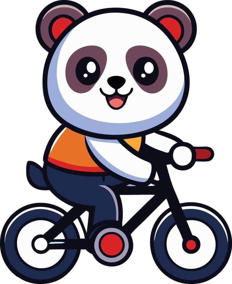 Panda riding a bicycle vector