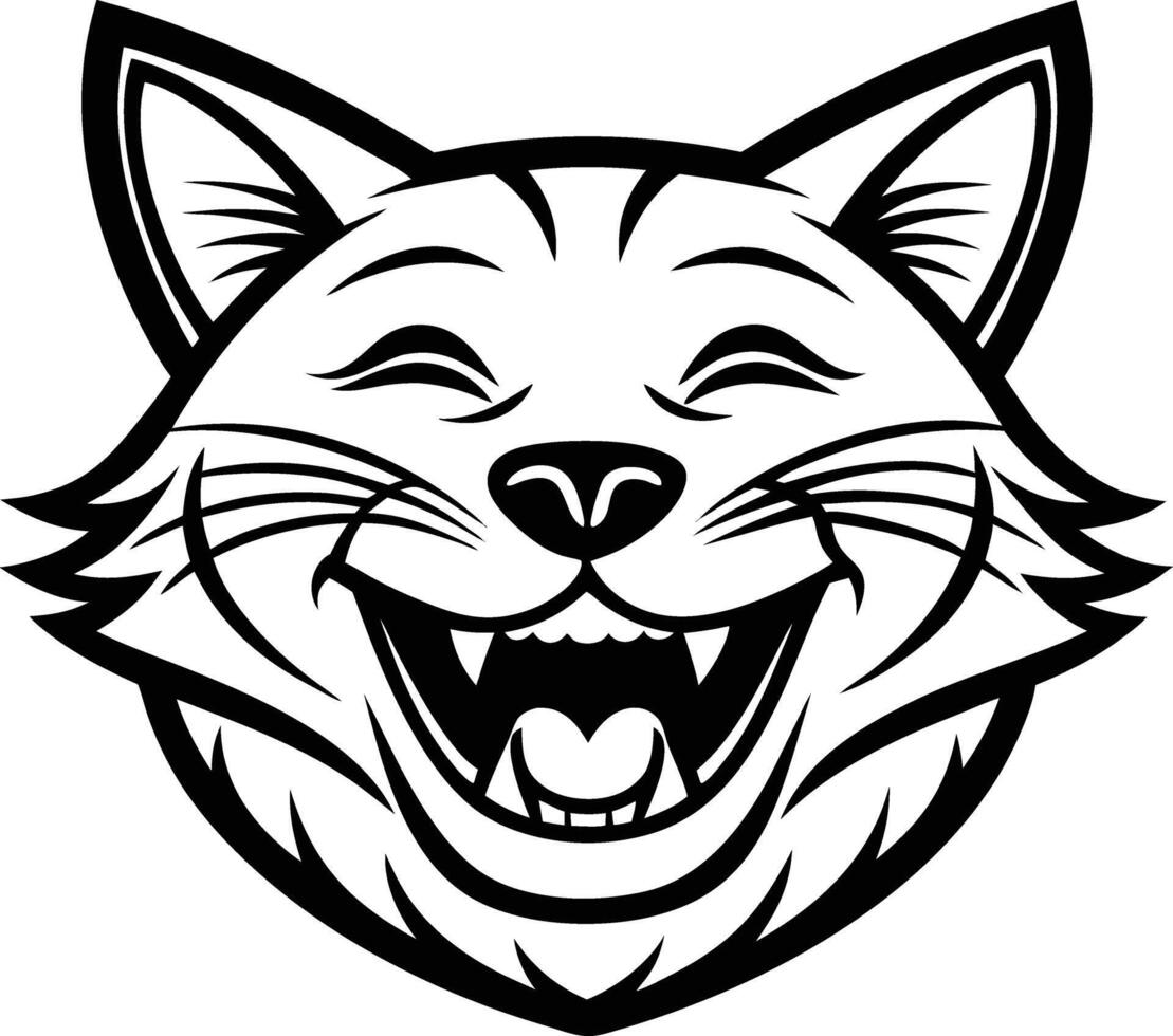 Cute Outline Kitty Face vector