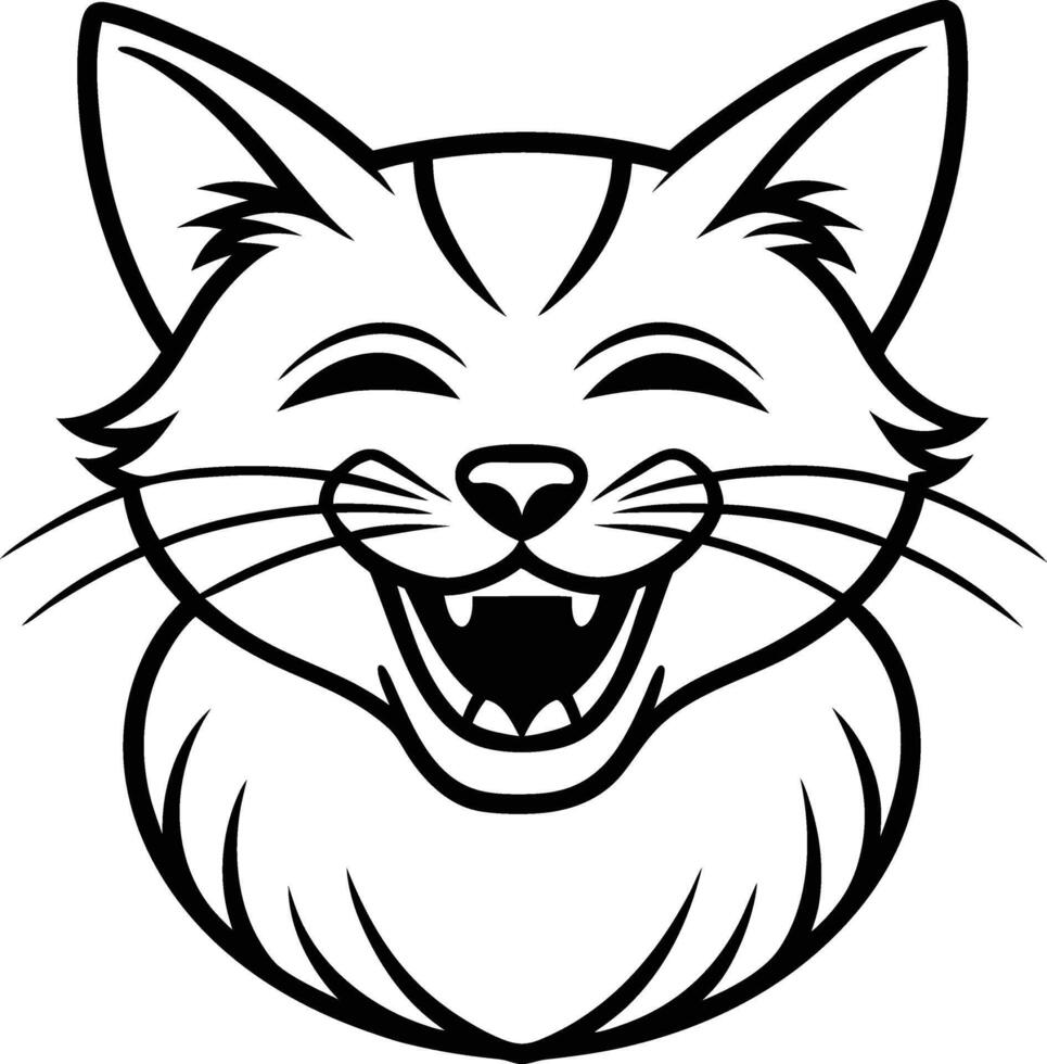 Smiling Cat face Icon vector