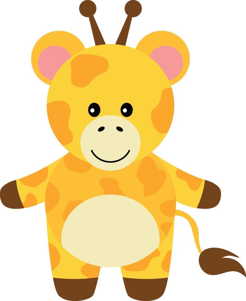 Adorable giraffe standing isolated on white vector