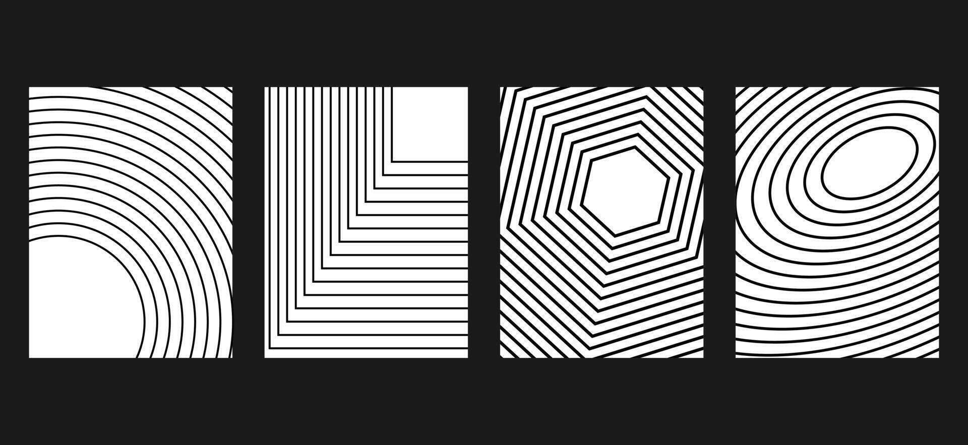 Art composition with lines. Modern art black and white geometric design. Design elements set. Transition speed lines. swiss design Bauhaus art style. Geometric shape. Wall art vector