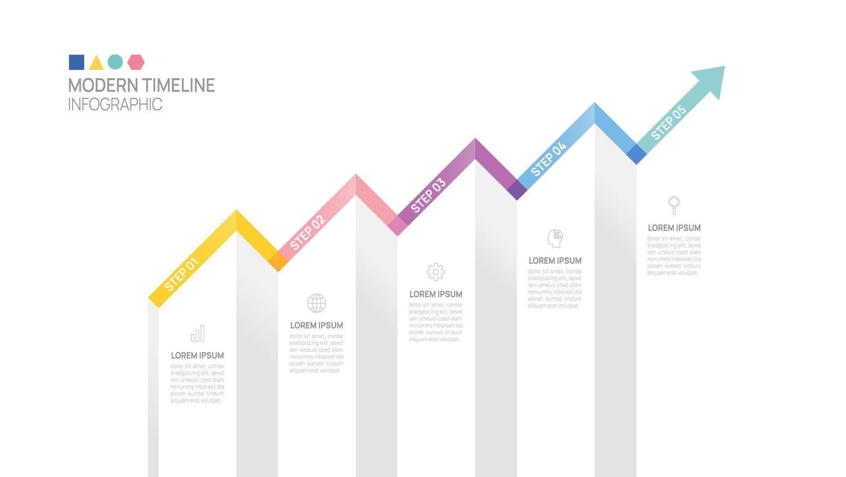 ladder Infographic 5 steps to success arrow growth template. Business process. illustration. vector