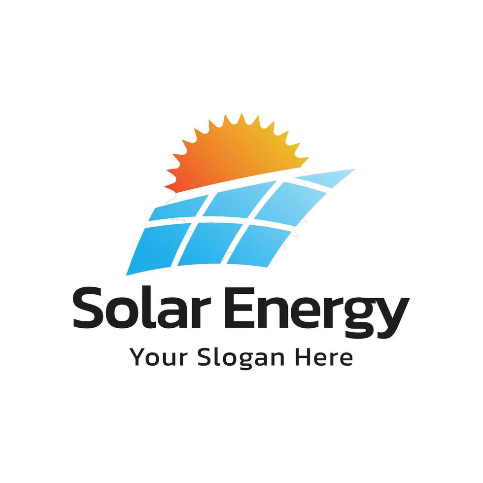 Solar energy logo design template vector