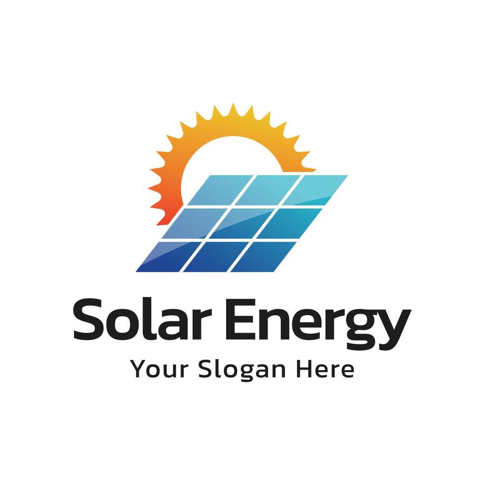 Solar energy logo template vector