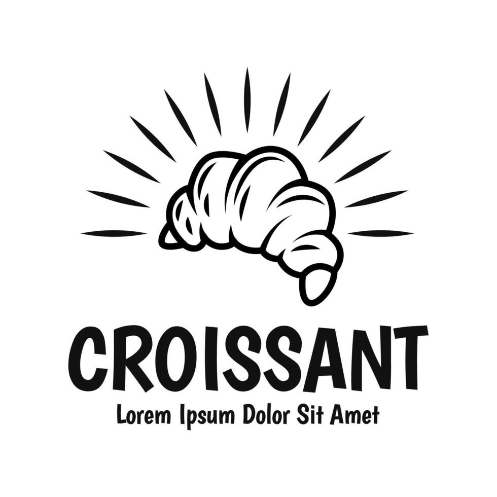 Croissant logo design illustration vector