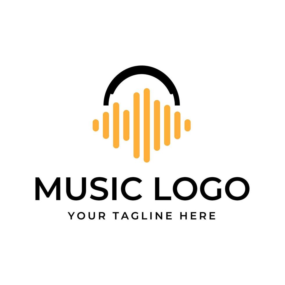 Music logo design template vector