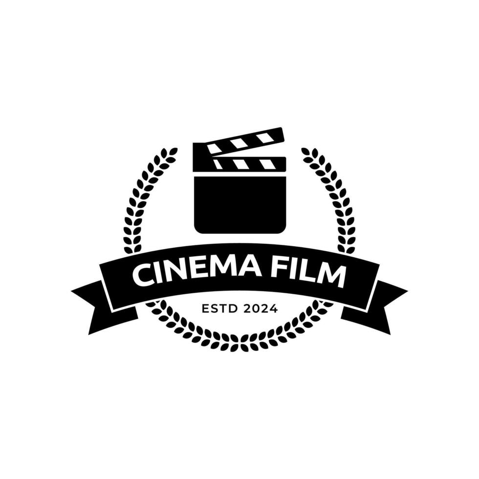 The cinema film logo is shown on a white background vector