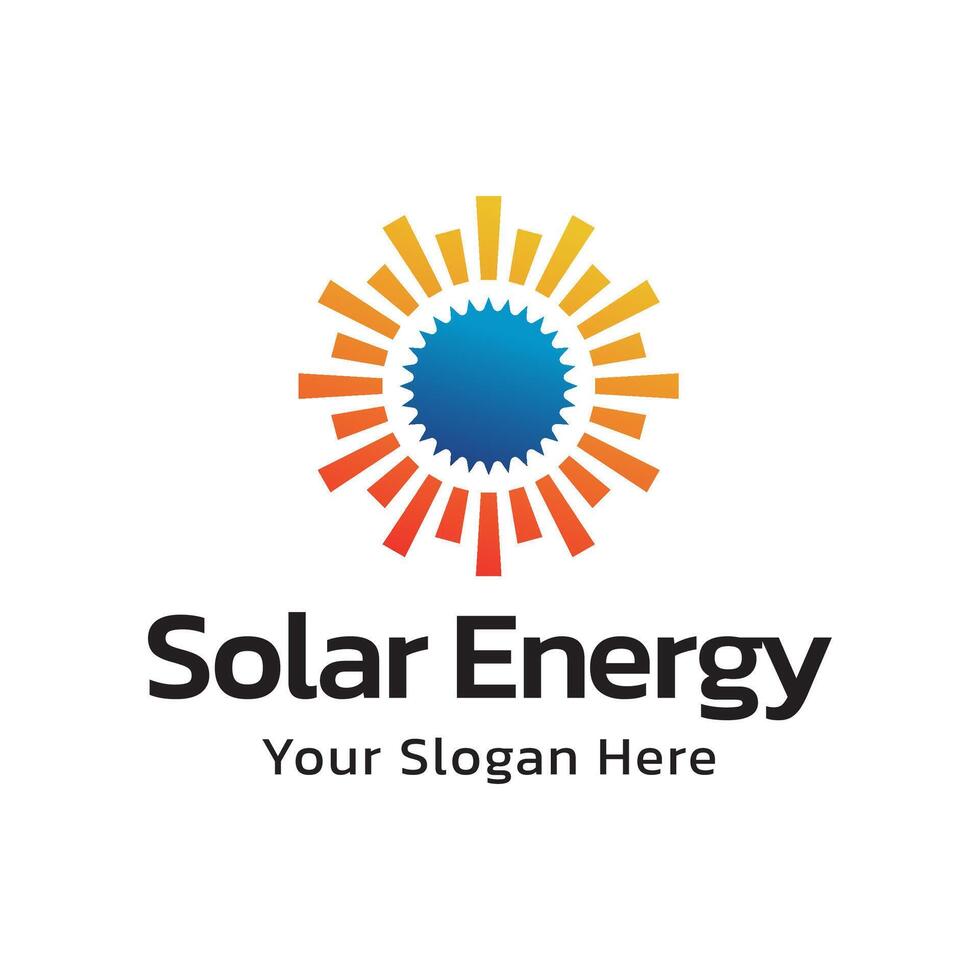 Solar energy logo template vector