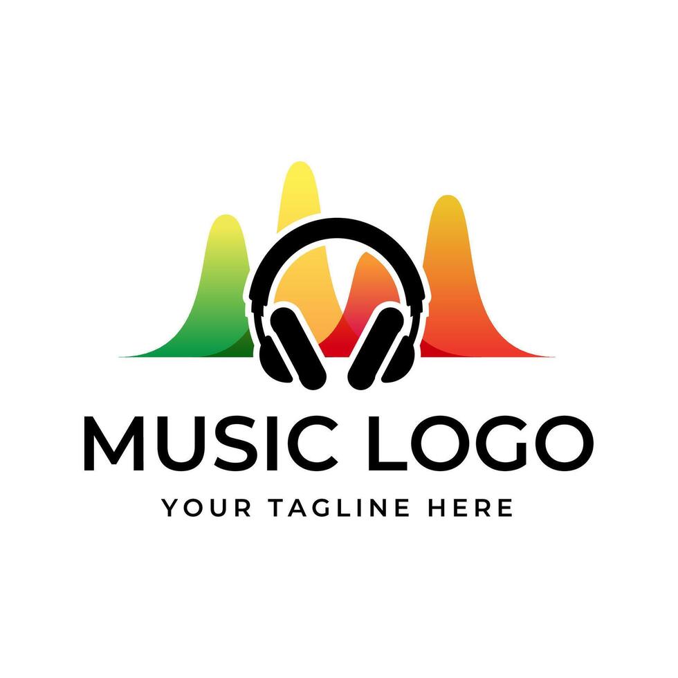 Music logo design template vector