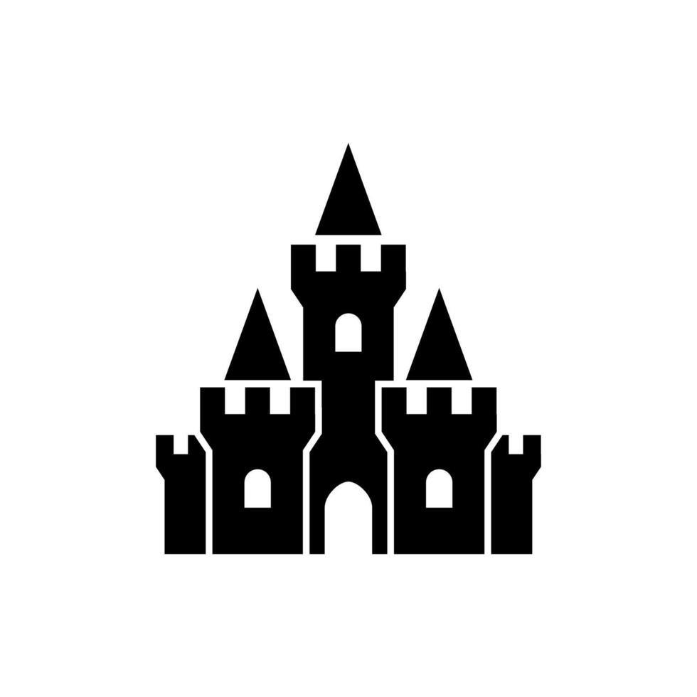 A black castle icon on a white background vector