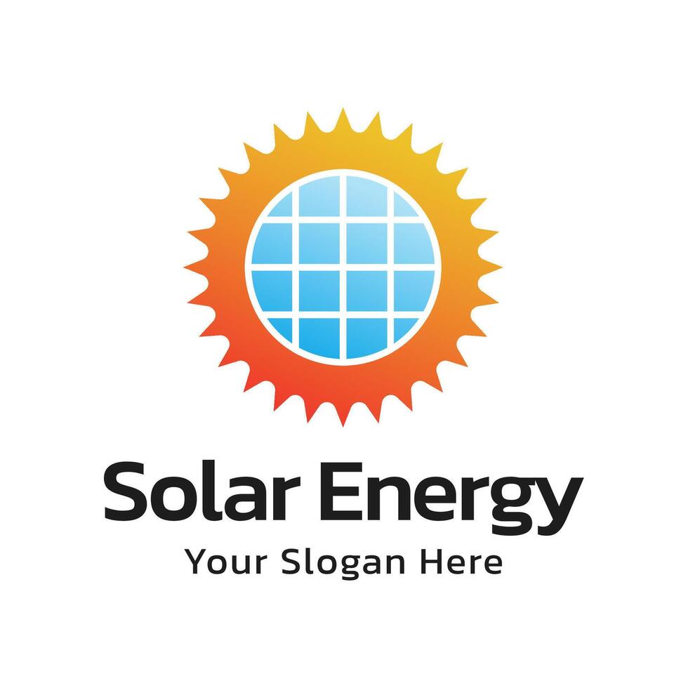 Solar energy logo design template vector