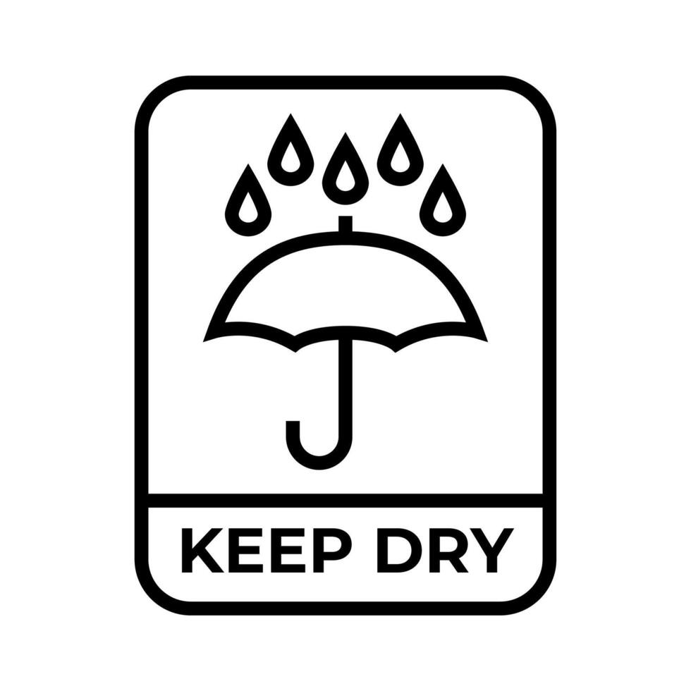 Keep dry sign with umbrella and rain vector