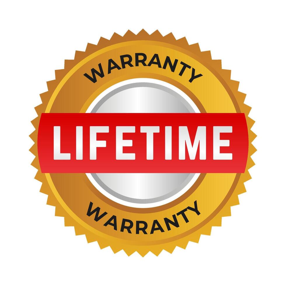 Lifetime warranty seal vector