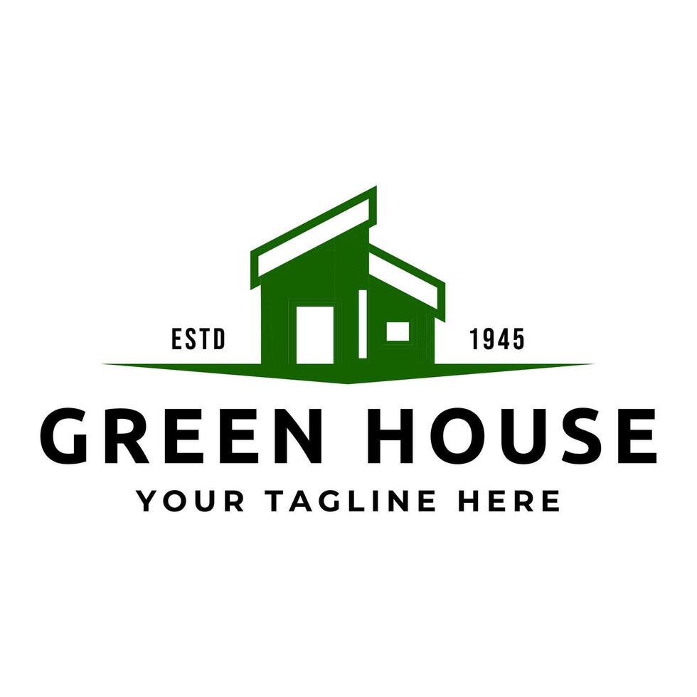 Green house logo template illustration vector