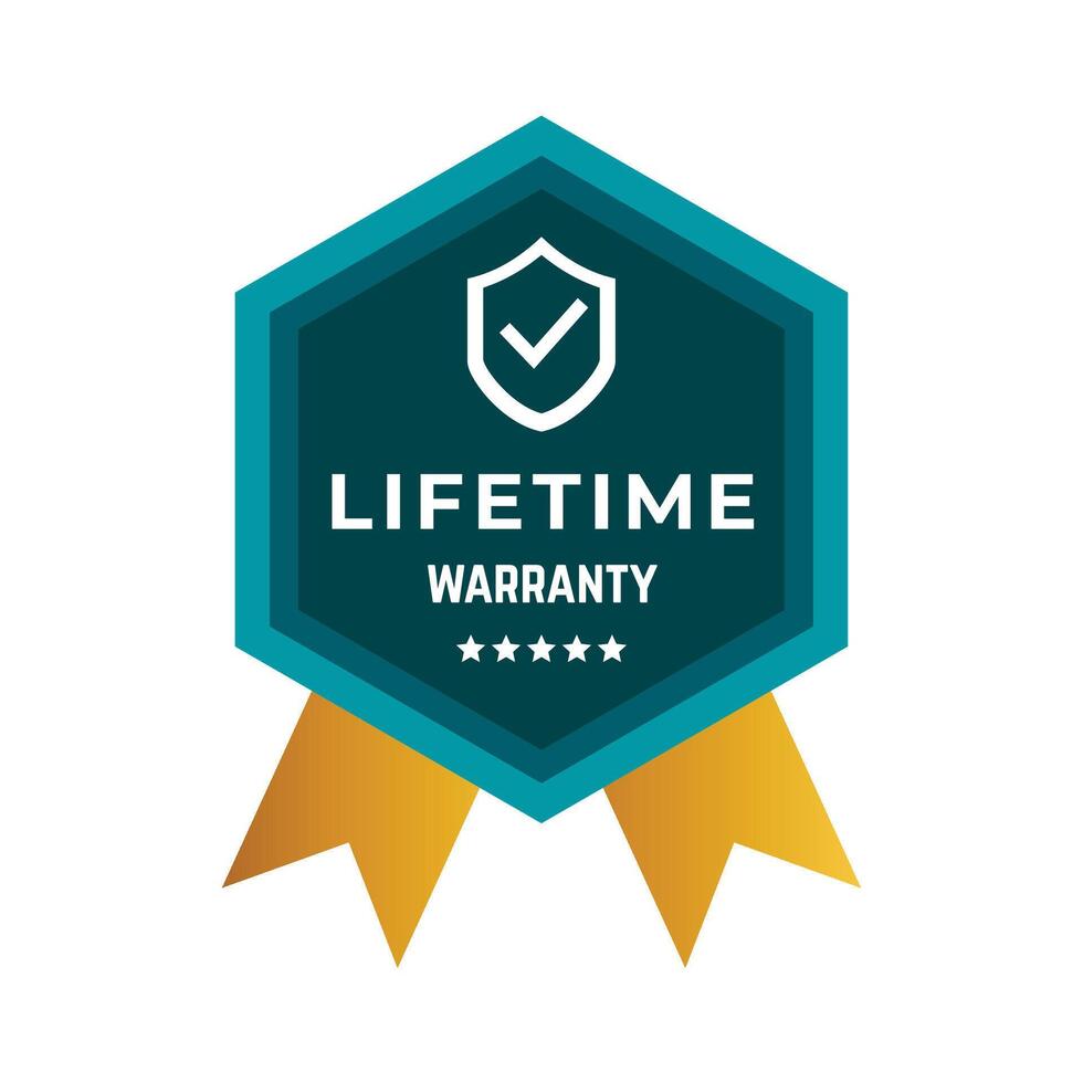 Lifetime warranty logo vector