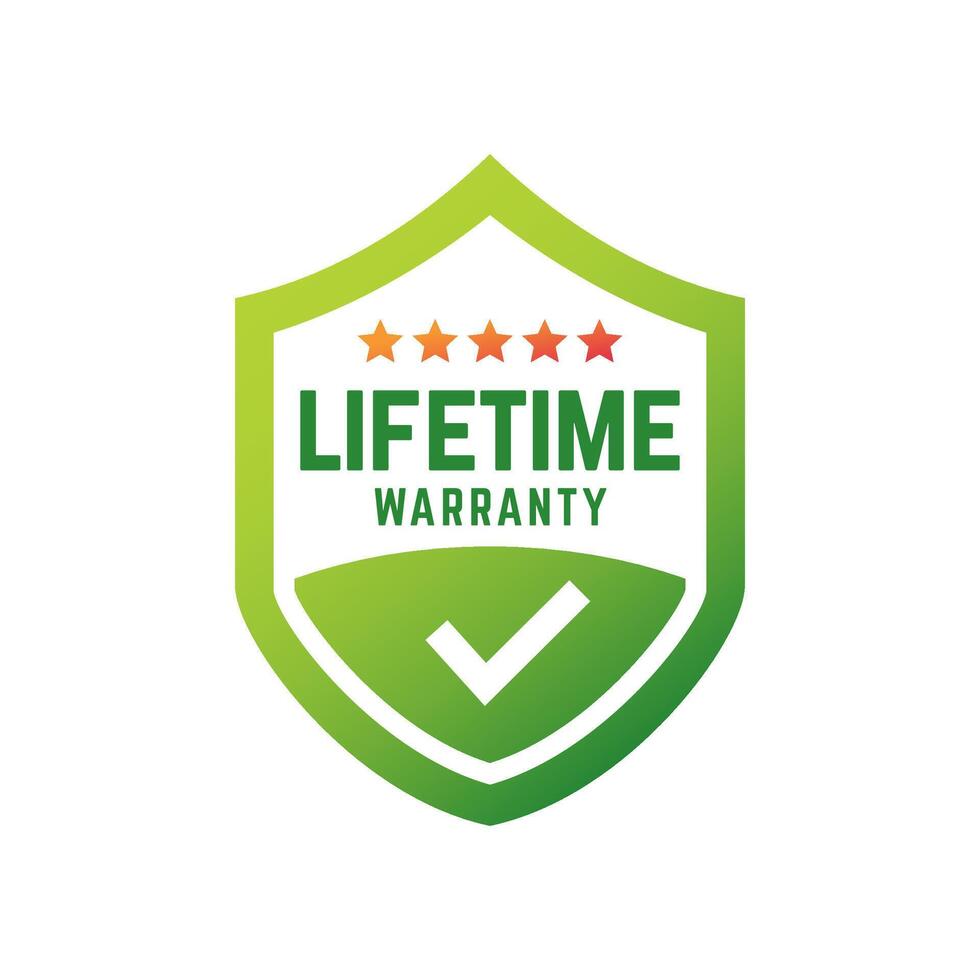 Lifetime warranty logo vector