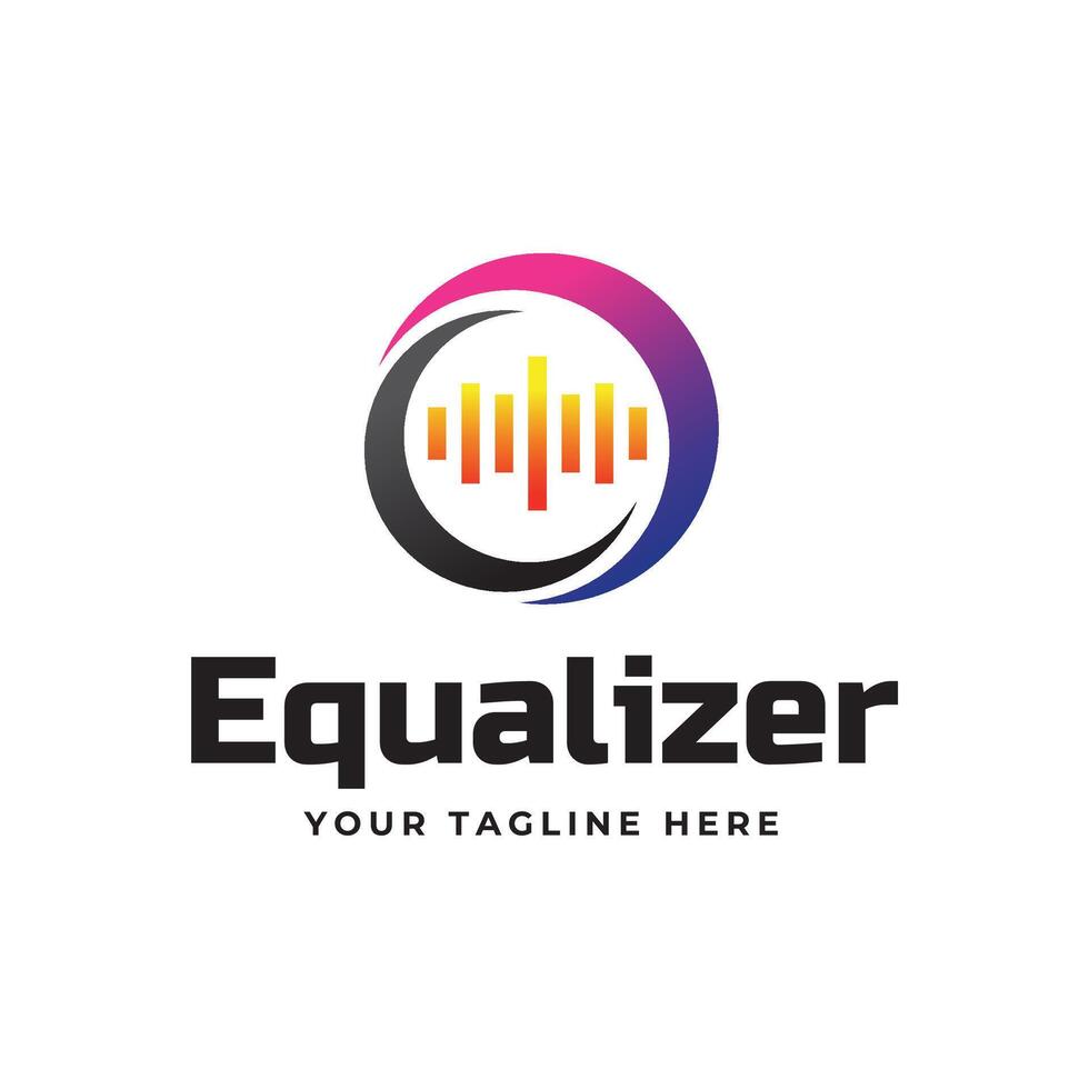 Equalizer logo design template vector