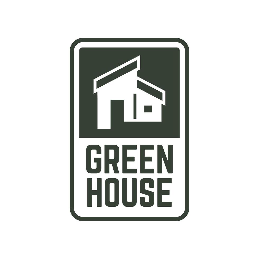 Green house logo illustration vector