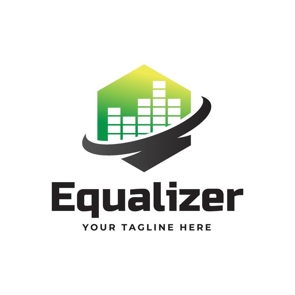 The equalizer logo design vector