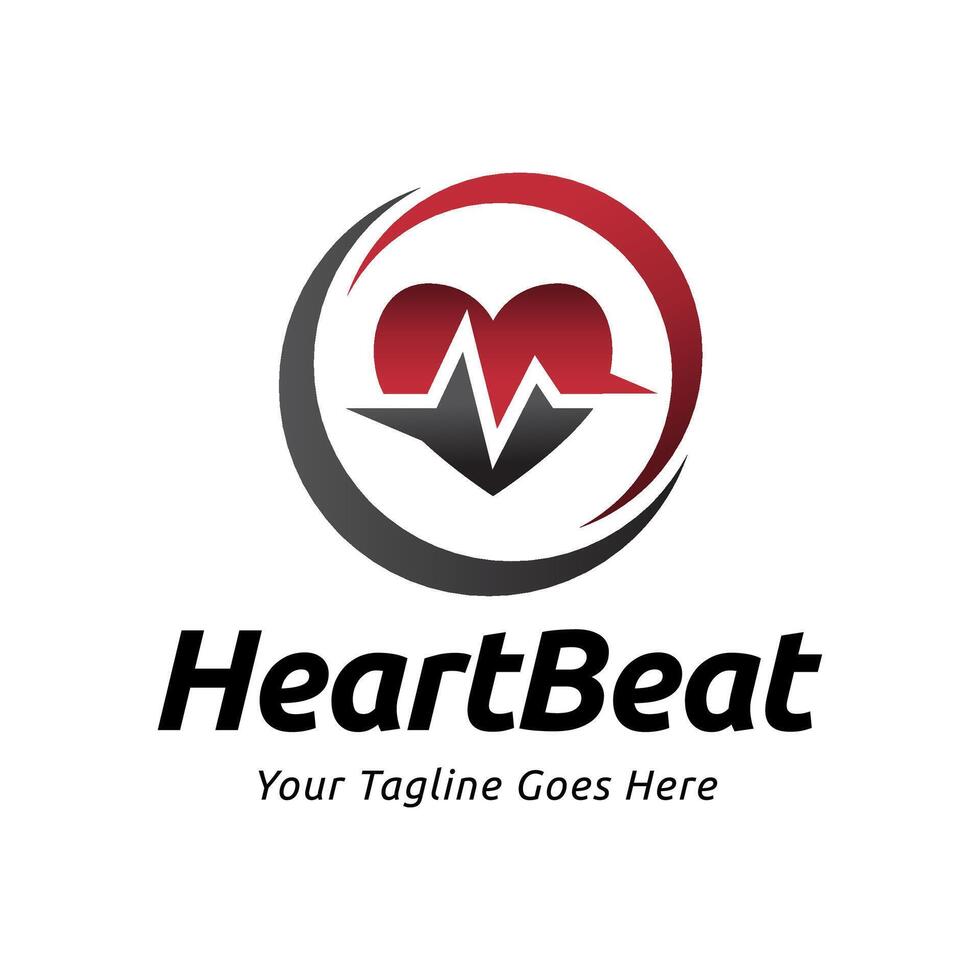 Heartbeat logo design vector