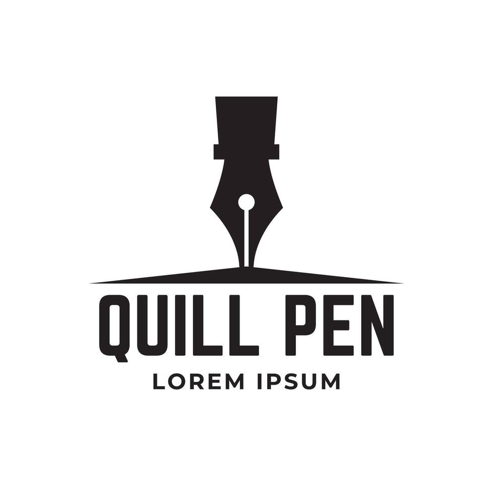 The quill pen logo design vector