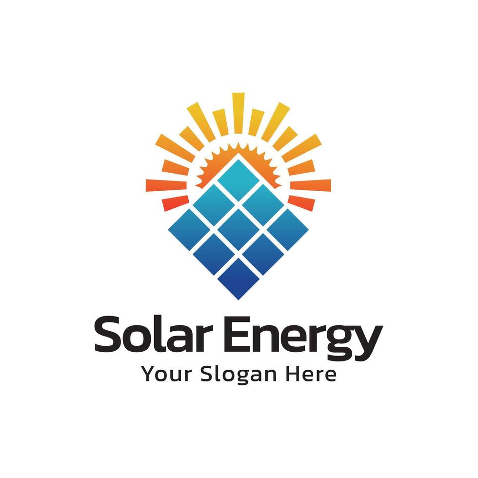 Solar energy logo template vector