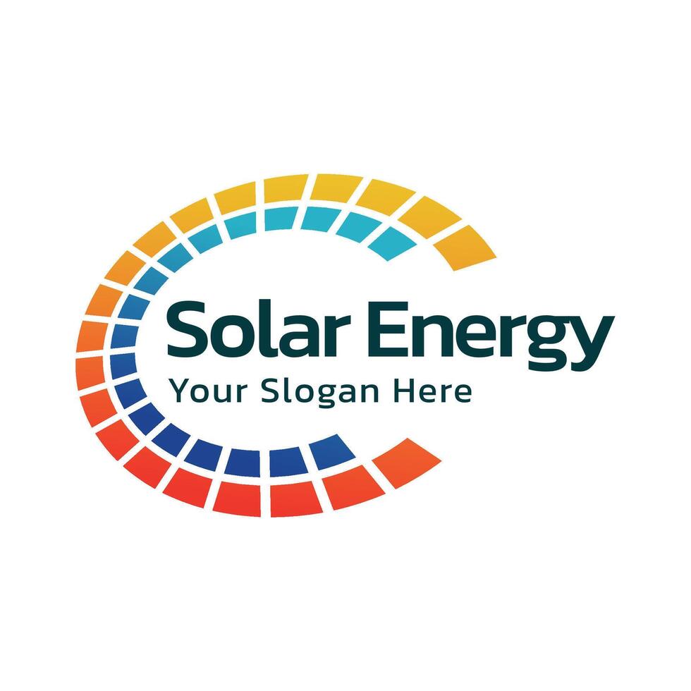 Solar energy logo design template vector