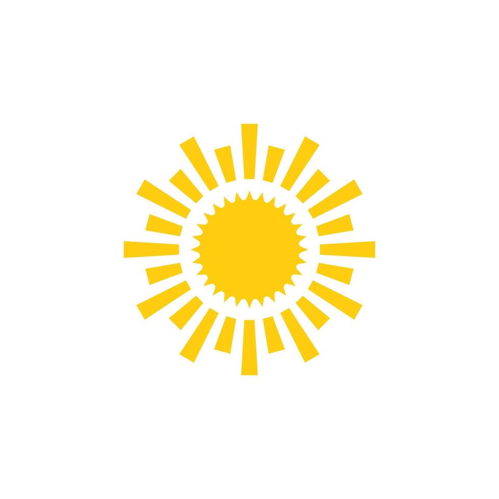 The sun is shown in a flat design vector