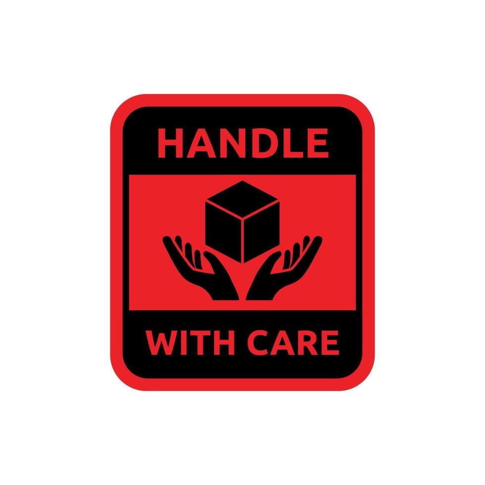 Handle with care sticker vector