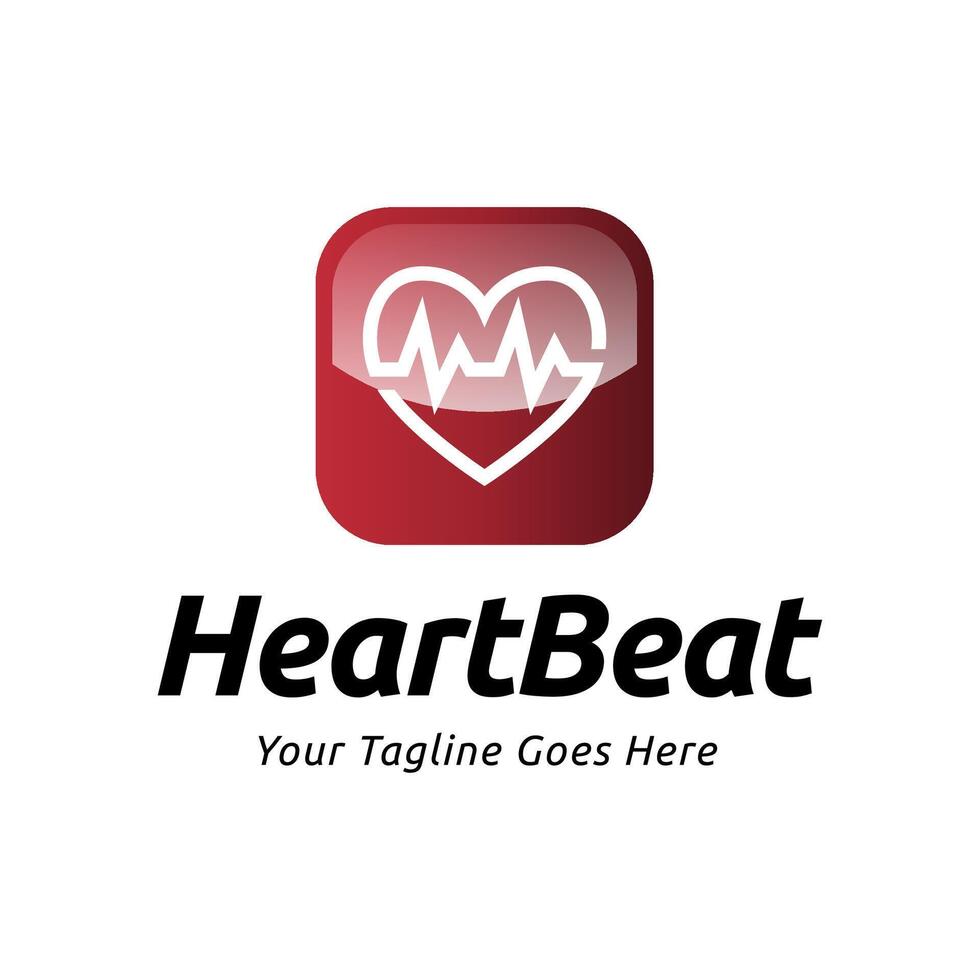 Heartbeat logo design vector