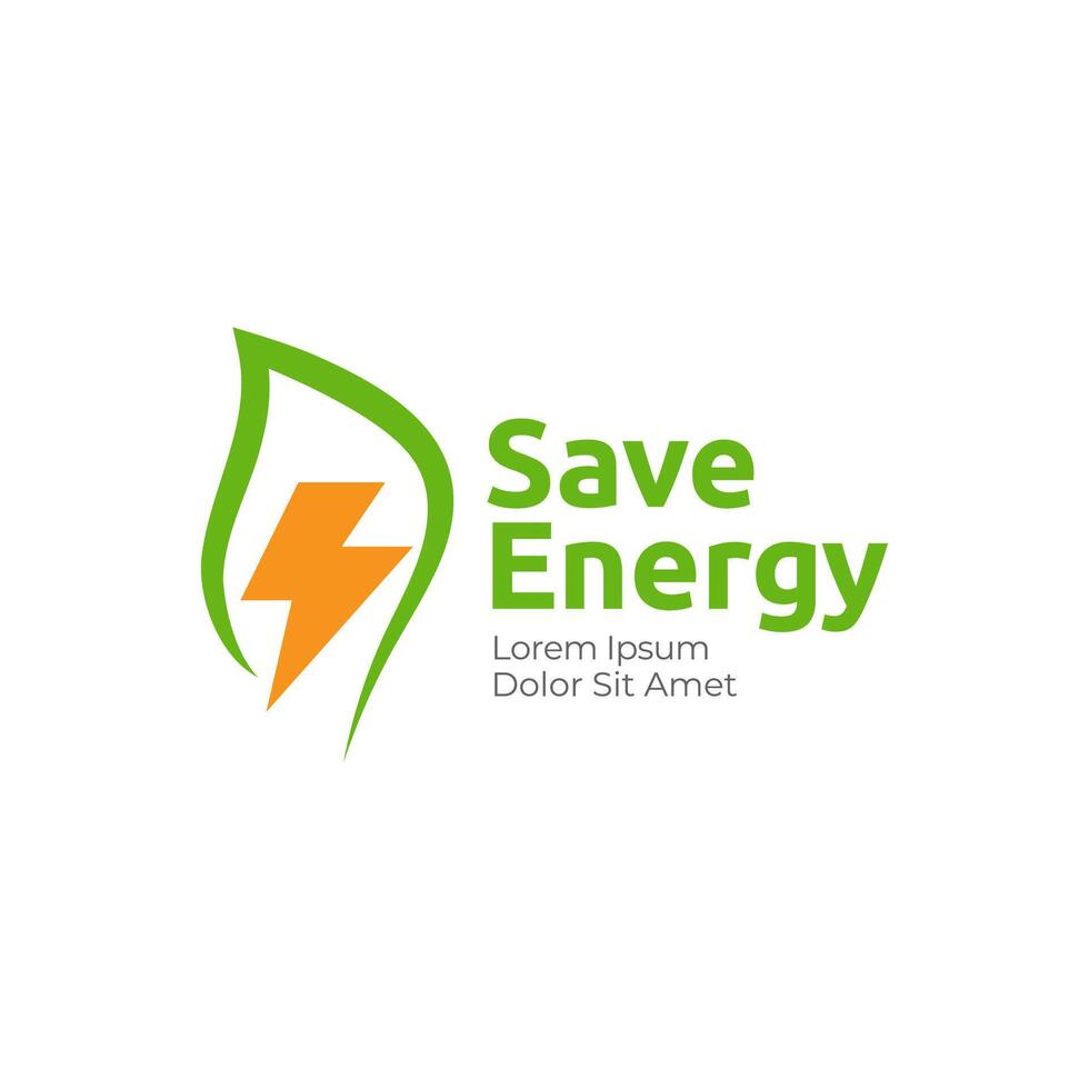 Save energy logo design vector