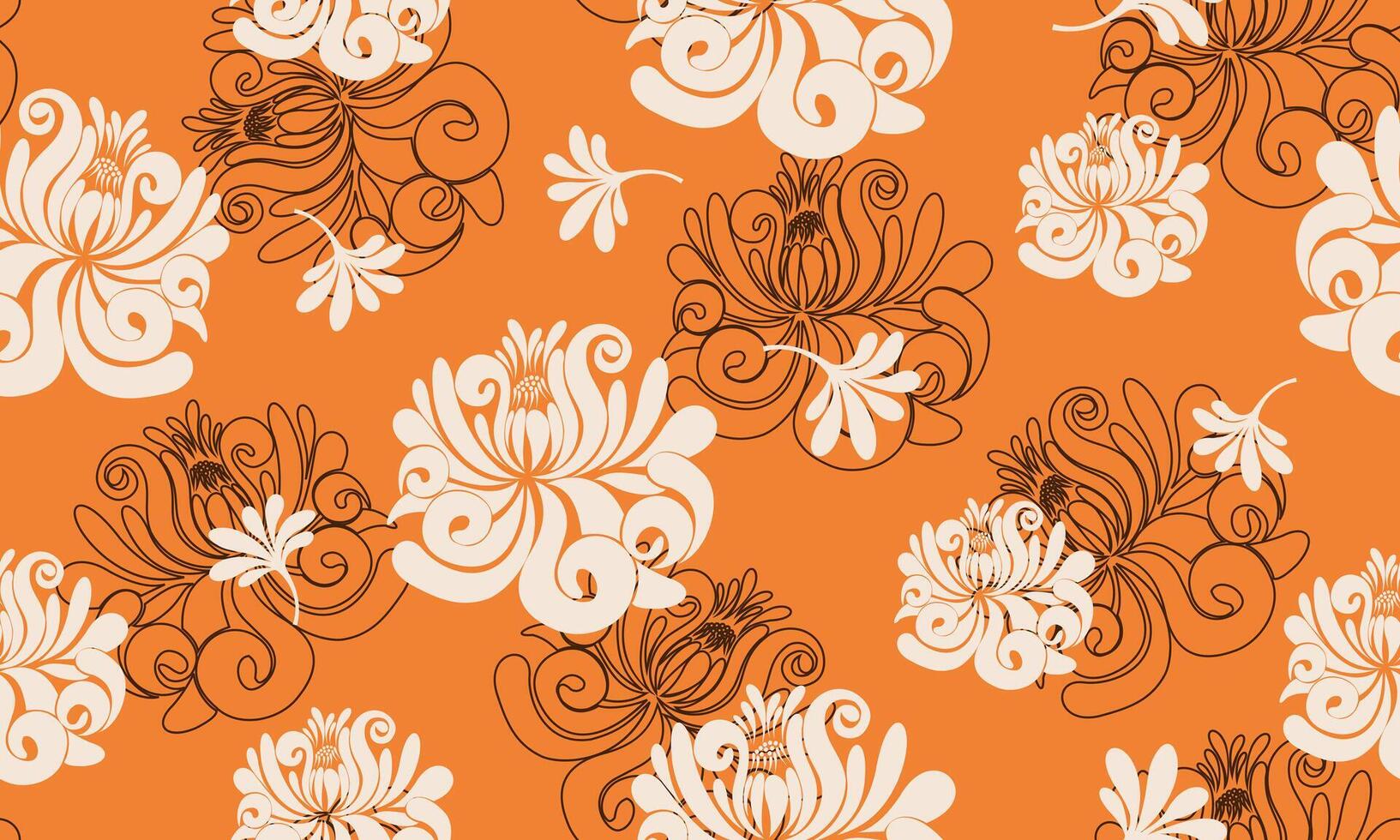 Seamless pattern Chrysanthemums,japanese floral pattern for wallpaper,textile,and background vector