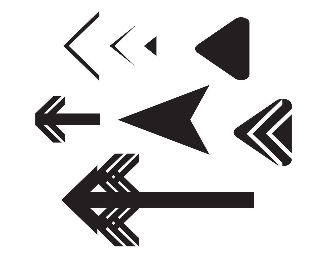 Set of black arrow pointing up. Arrow shape element. vector