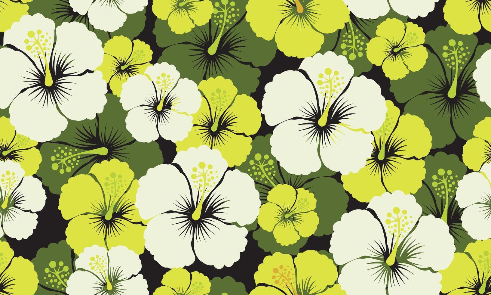 Seamless pattern with hibiscus flower hawaii vector