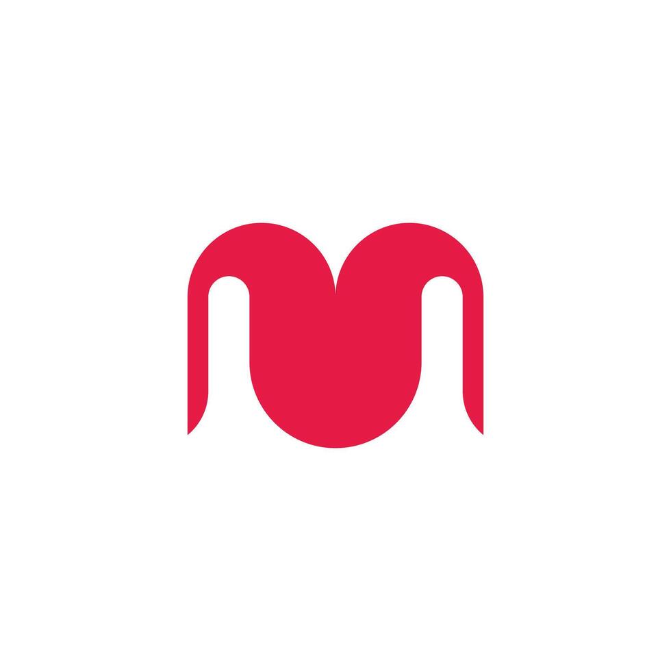 letter mu abstract negative sapce simple geometric logo vector